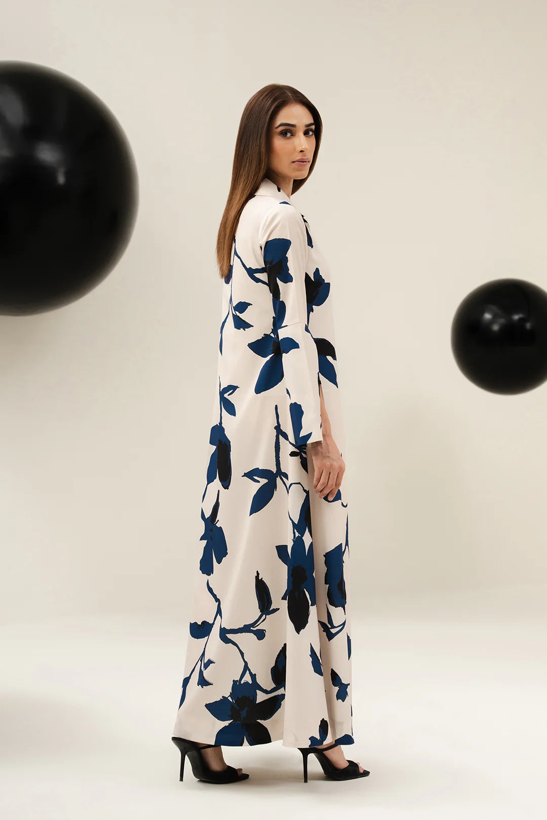 Women's Blue Korean BSY Floral Printed Co-Ord Set - BlackBeads
