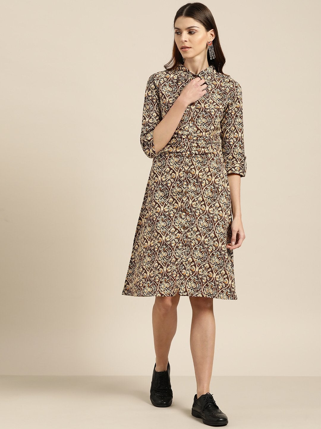 Buy Women'S Chocolate Brown Shirt Dress