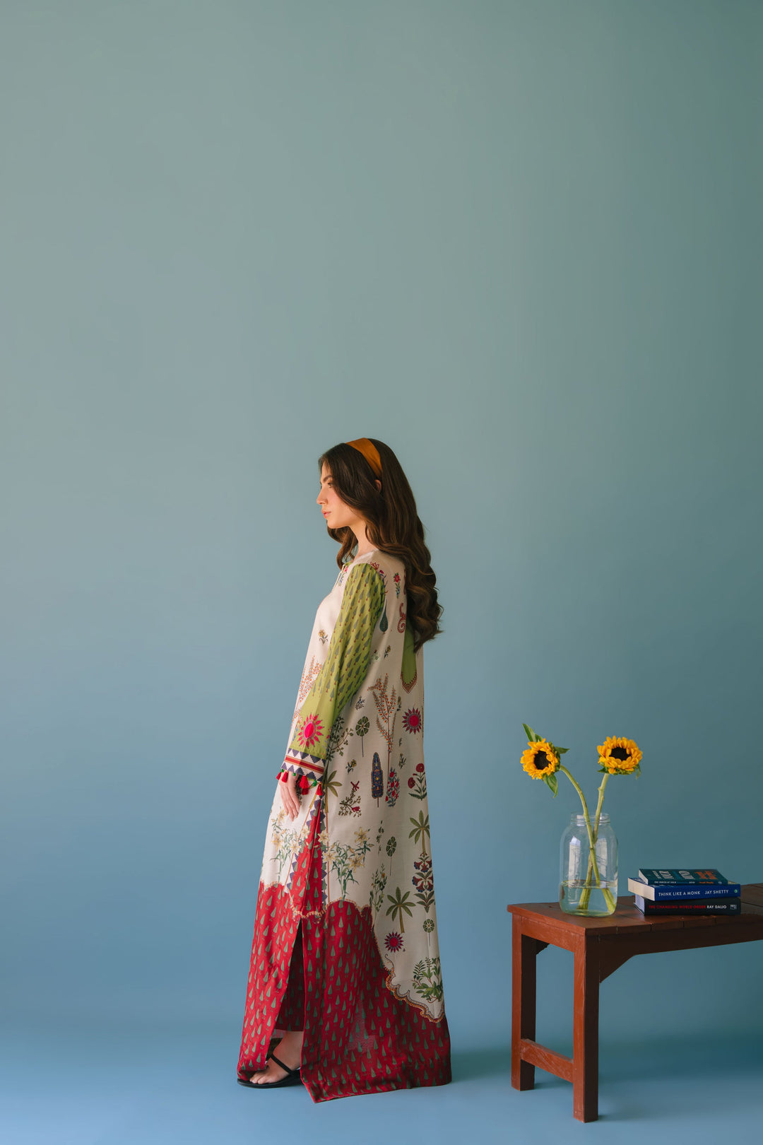 Women's Multi Color Cotton Floral Print Kaftan Set