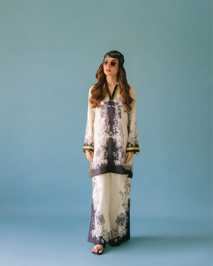 Women's Off White Cotton Floral Print Co-Ord Set