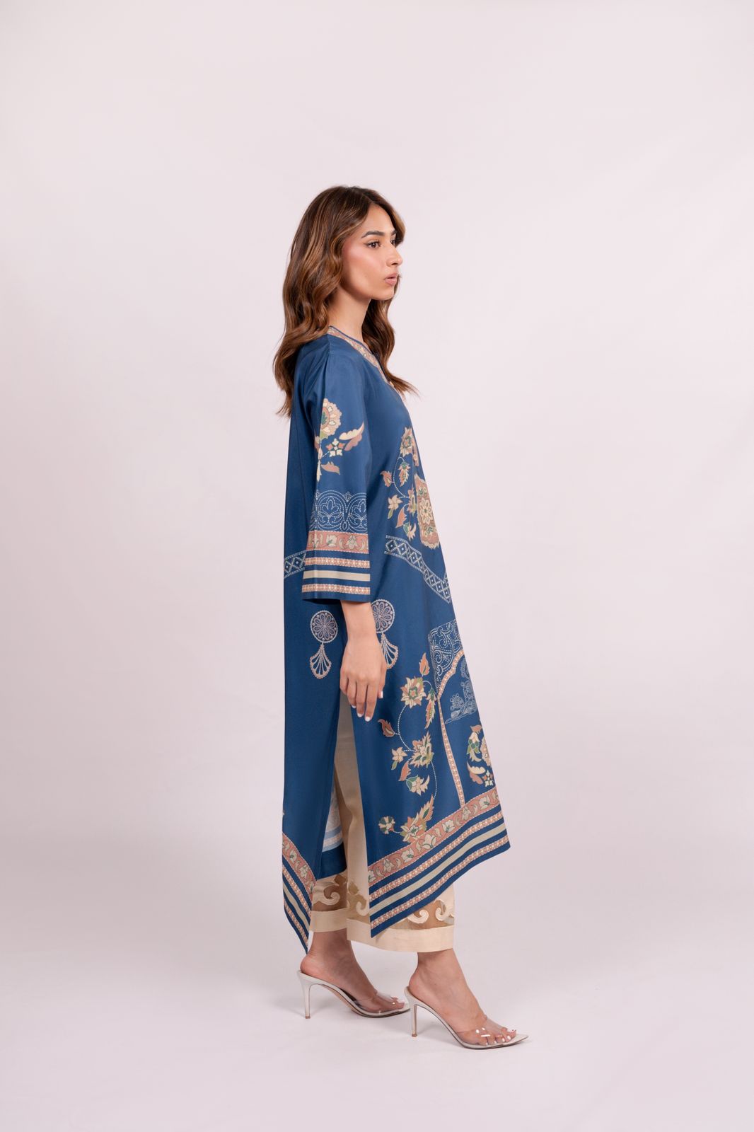 Women's Blue Cotton Floral Print Co-Ord Set