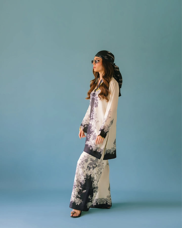 Women's Off White Cotton Floral Print Co-Ord Set