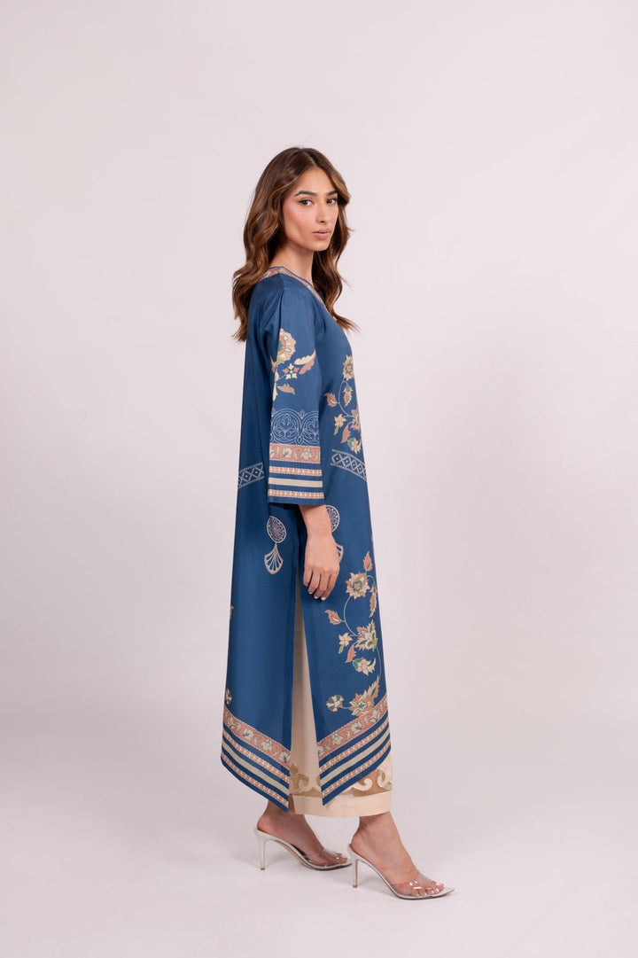 Women's Blue Cotton Floral Print Co-Ord Set