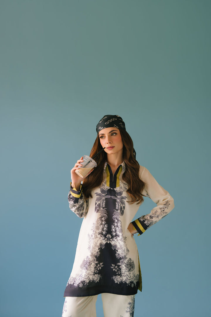 Women's Off White Cotton Floral Print Co-Ord Set