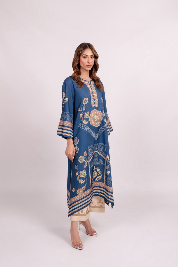 Women's Blue Cotton Floral Print Co-Ord Set