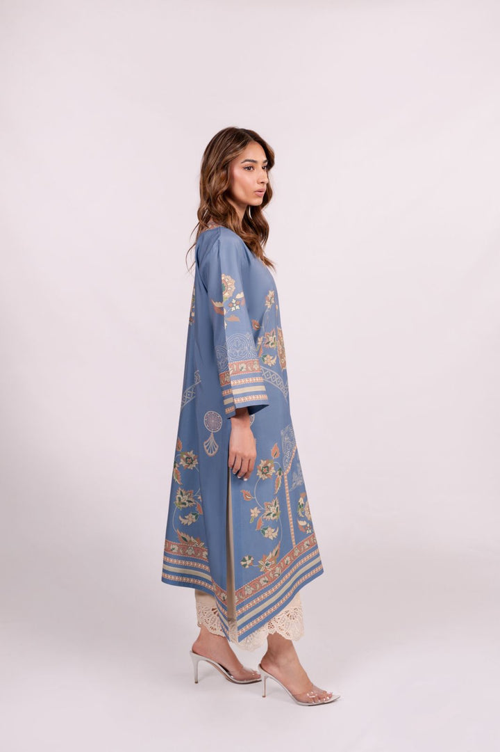 Women's Sky Blue Cotton Floral Print Co-Ord Set