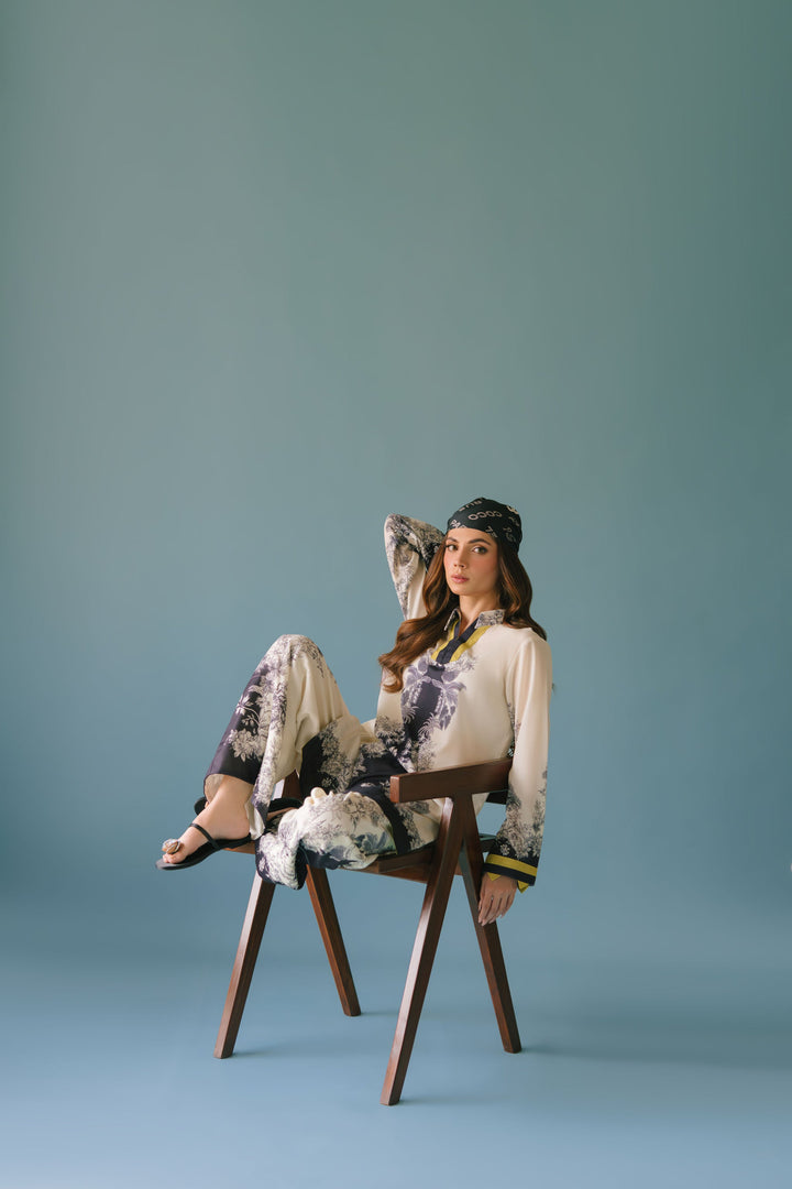 Women's Off White Cotton Floral Print Co-Ord Set