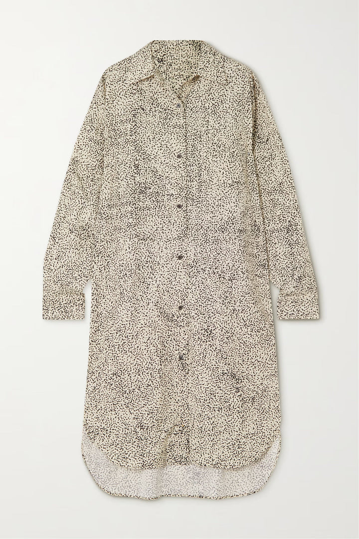 Women's Blurry Nights Satin Oversized Shirt - BlackBeads