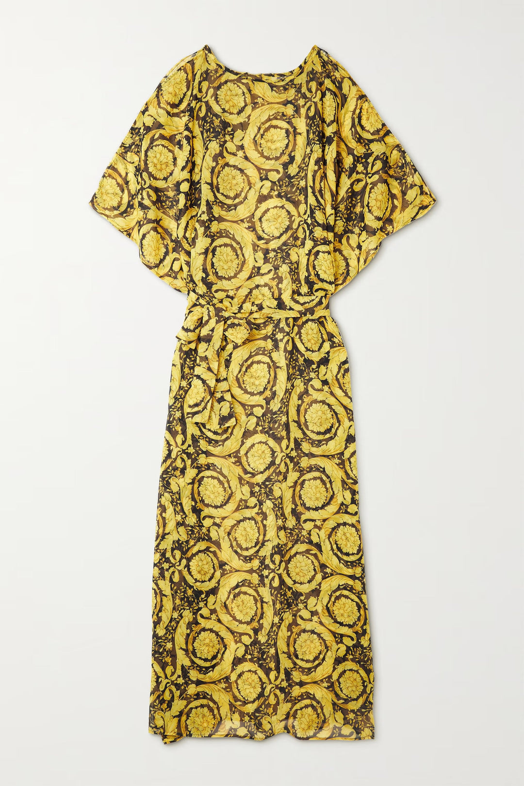 Women's Goldy Leafe Georgette Kaftan - BlackBeads