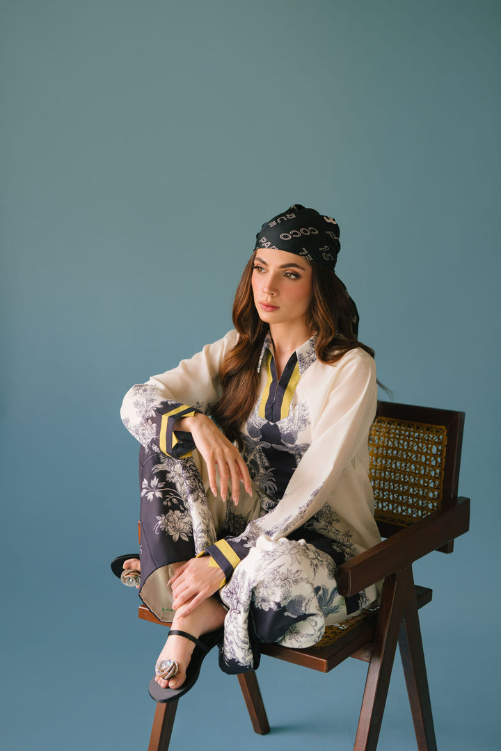 Women's Off White Cotton Floral Print Co-Ord Set