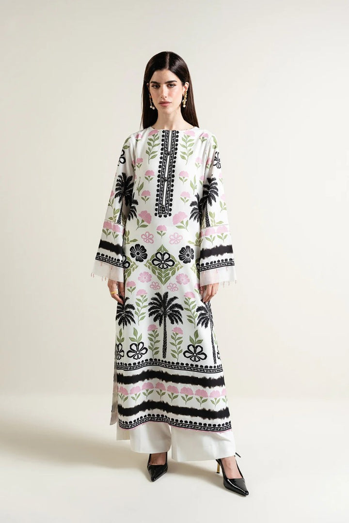 Women's White Premium Soft Crepe Floral Printed Kurta Set