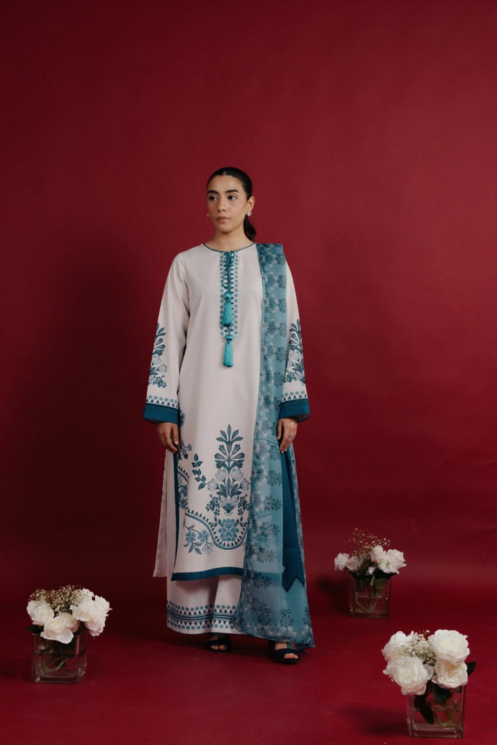 Women's Beige Premium Soft Crepe Floral Printed Kurta Set