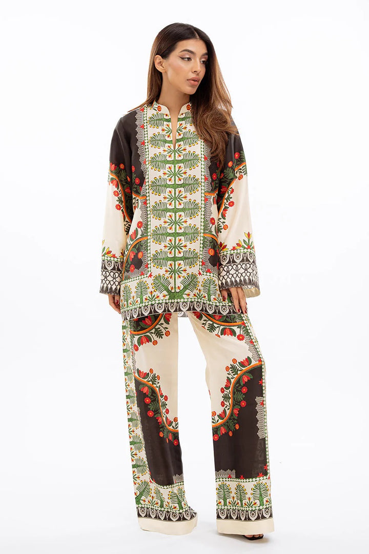 Women's Multi Color Korean BSY Printed Co-Ord Set - BlackBeads