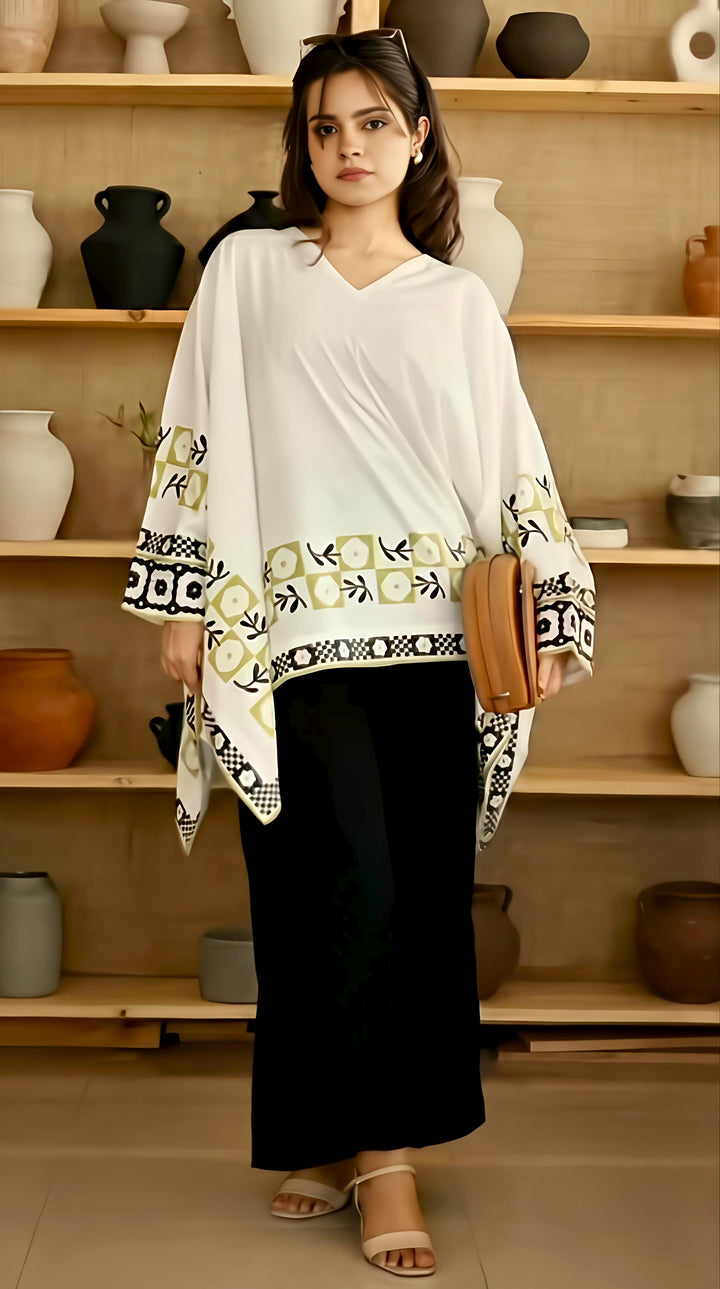Women's Black Premium Matty Printed Kaftan Set