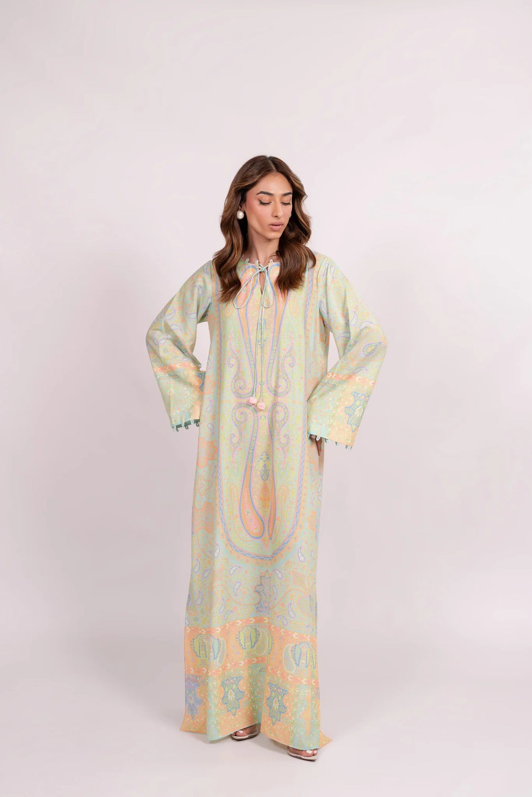 Women's Multi Color Premium Soft Crepe Floral Print Kaftan