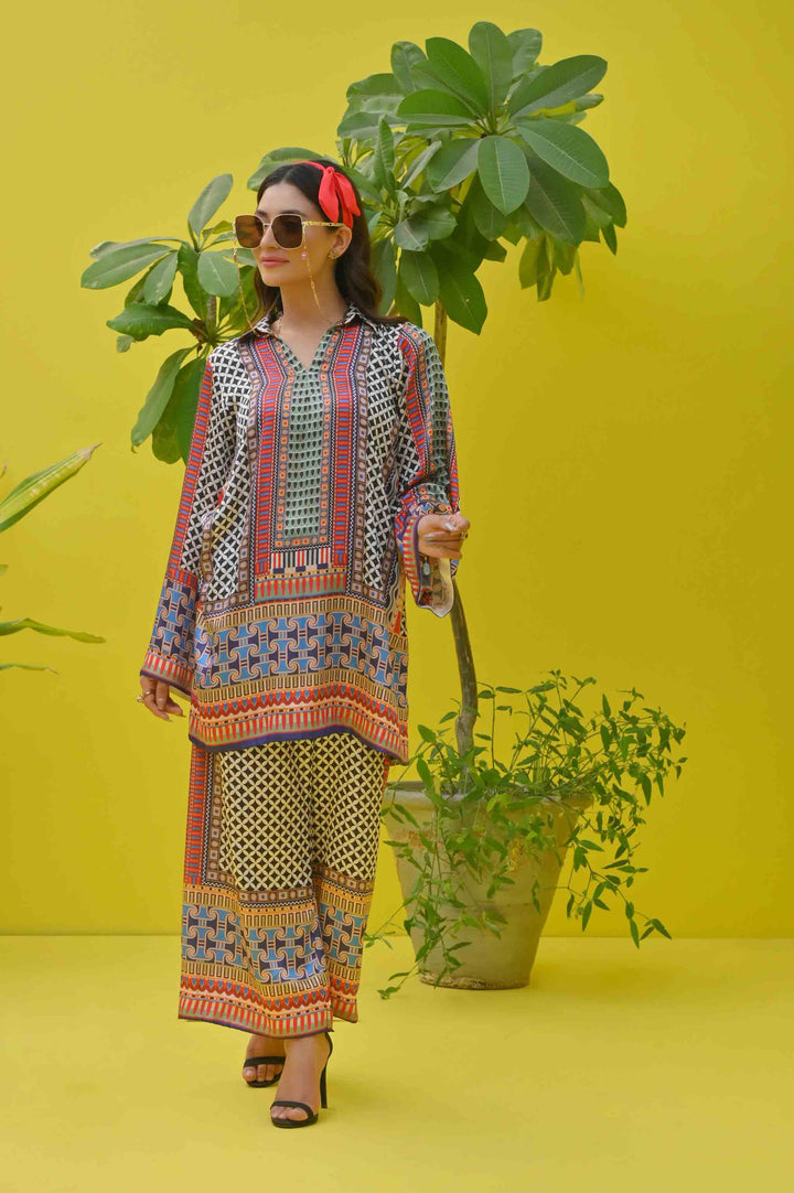 Women's Multi Color Cotton Satin Blend Printed Co-Ord Sets