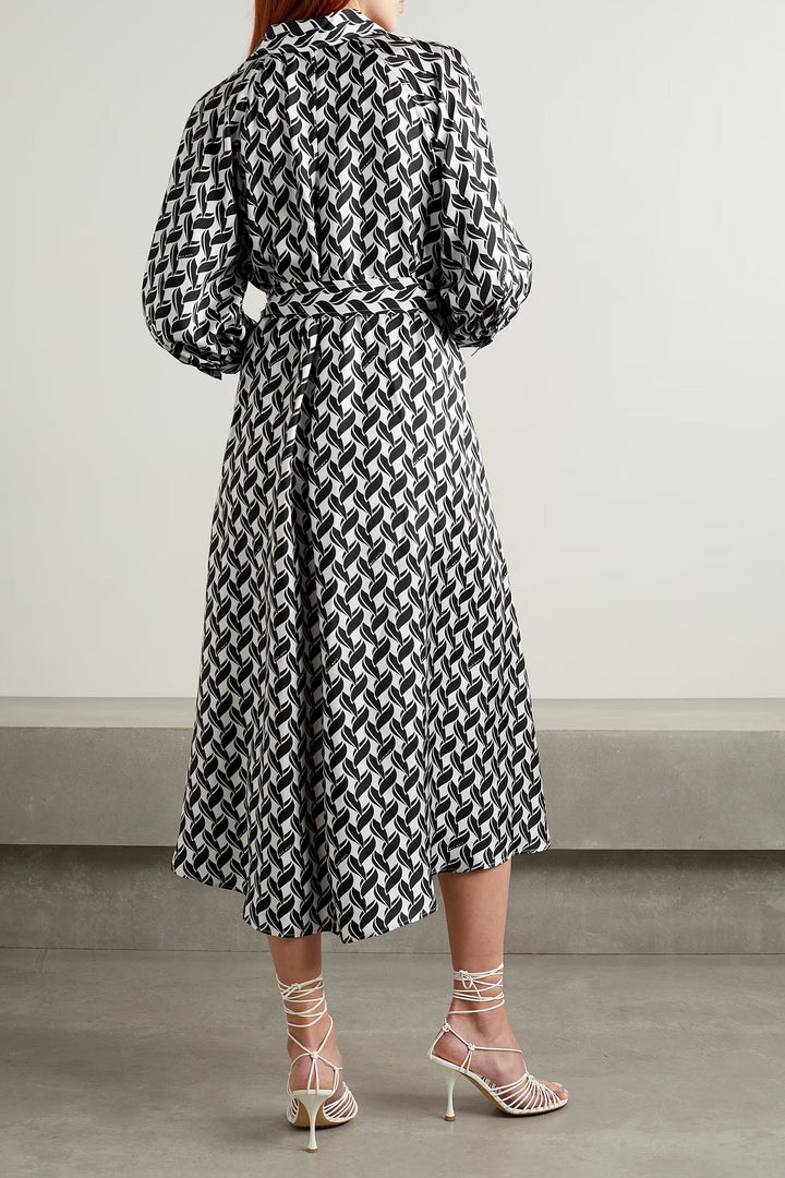 Women's Coffee Beans Satin Kaftan - BlackBeads