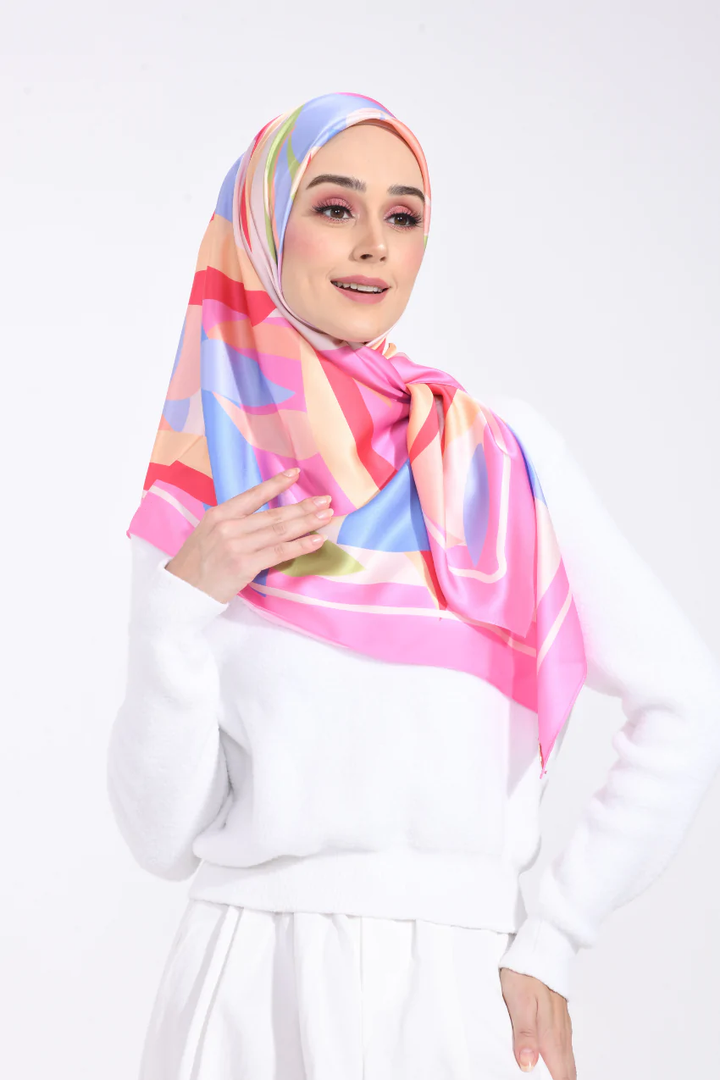 Women's Pink Soft Smoothy Silk Hijab