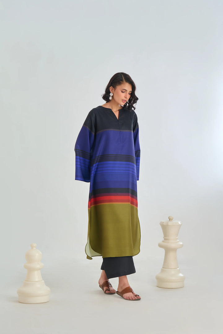 Women's Multi color Midnight Spectrum Straight Kurta Set