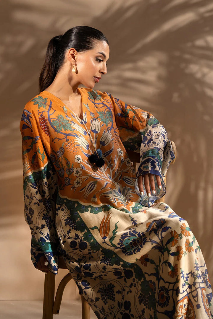 Women's Multi Color Silk Floral Print Kaftan