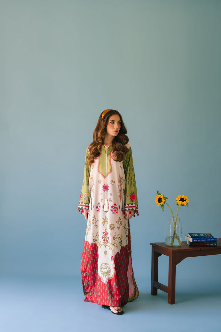 Women's Multi Color Cotton Floral Print Kaftan Set