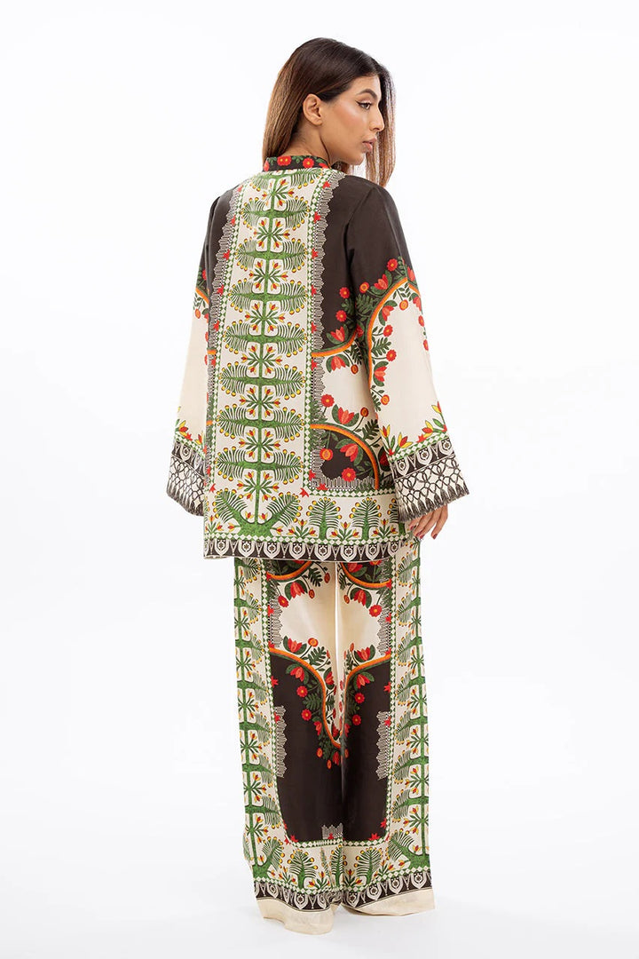 Women's Multi Color Korean BSY Printed Co-Ord Set - BlackBeads