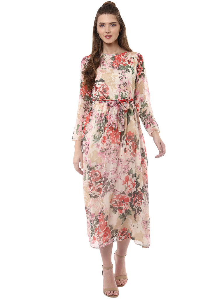 chiffon dress with belt NARHBRG Chiffon Summer Dresses for Women's Halter Neck Sleeveless Floral Maxi Dress Wedding Guest Beach Party Sundress with Belt, Size: Medium, Yellow