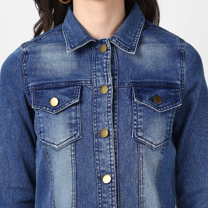 Women's Hand Painted Denim Jacket -Pow - StyleStone