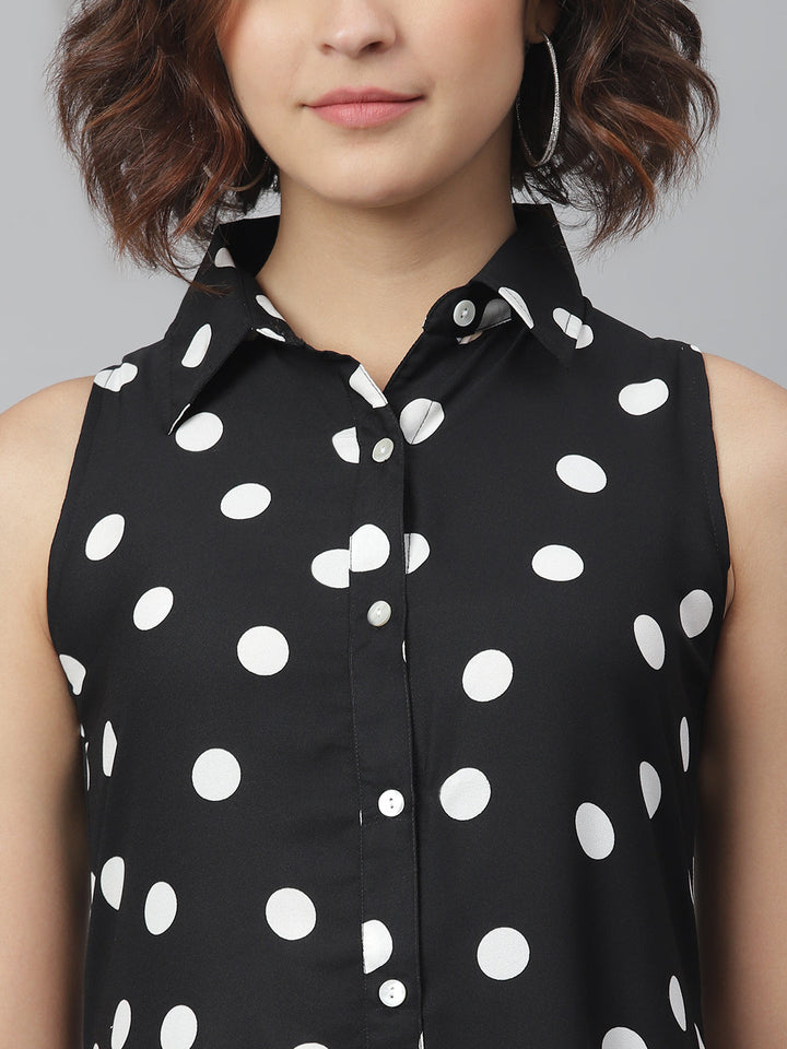 Women's Black & White Polka Maxi - StyleStone