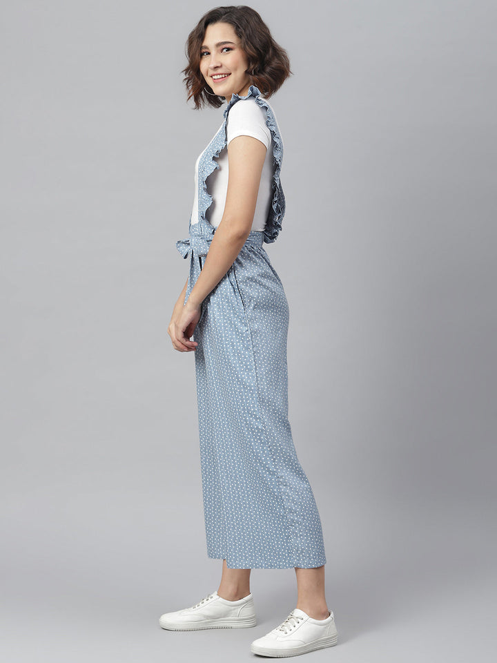 Women's Blue Pinafore Trousers (T -shirt not included) - StyleStone