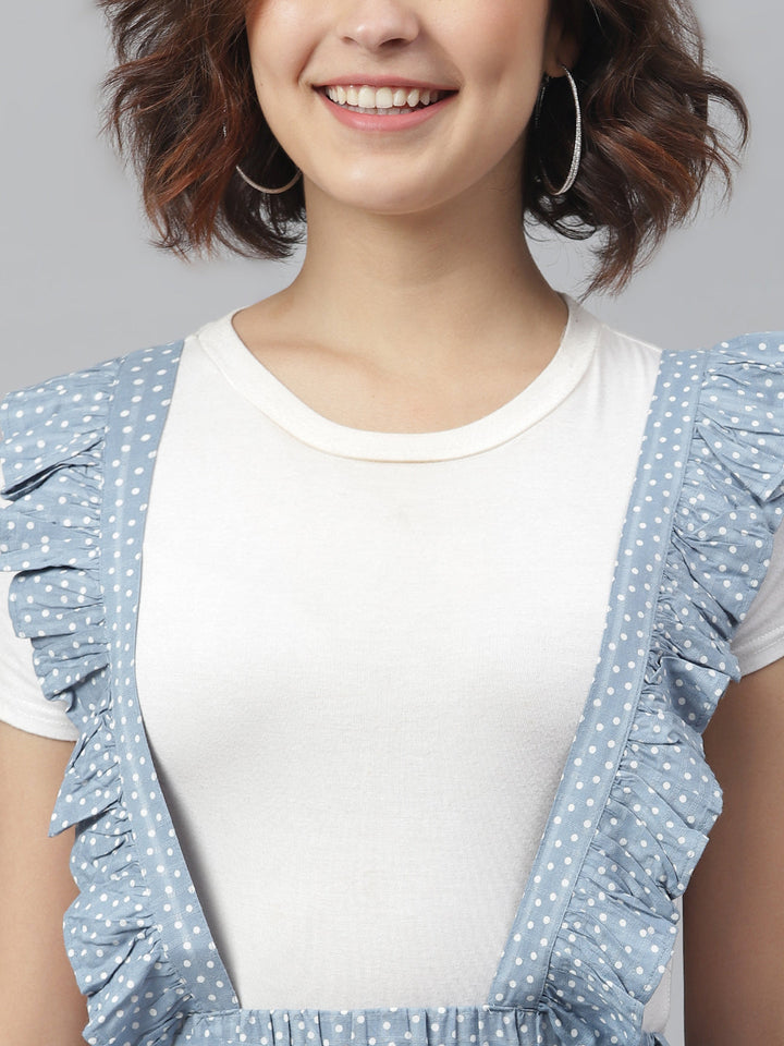 Women's Blue Pinafore Trousers (T -shirt not included) - StyleStone