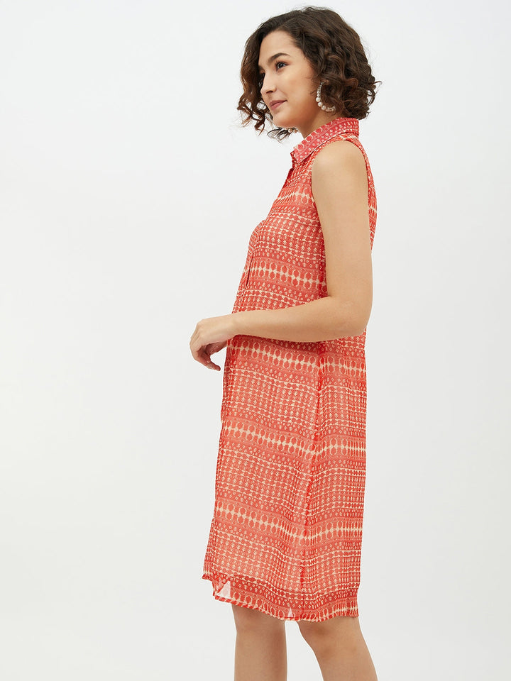 Women's Polyester Georgette Printed Dress - StyleStone