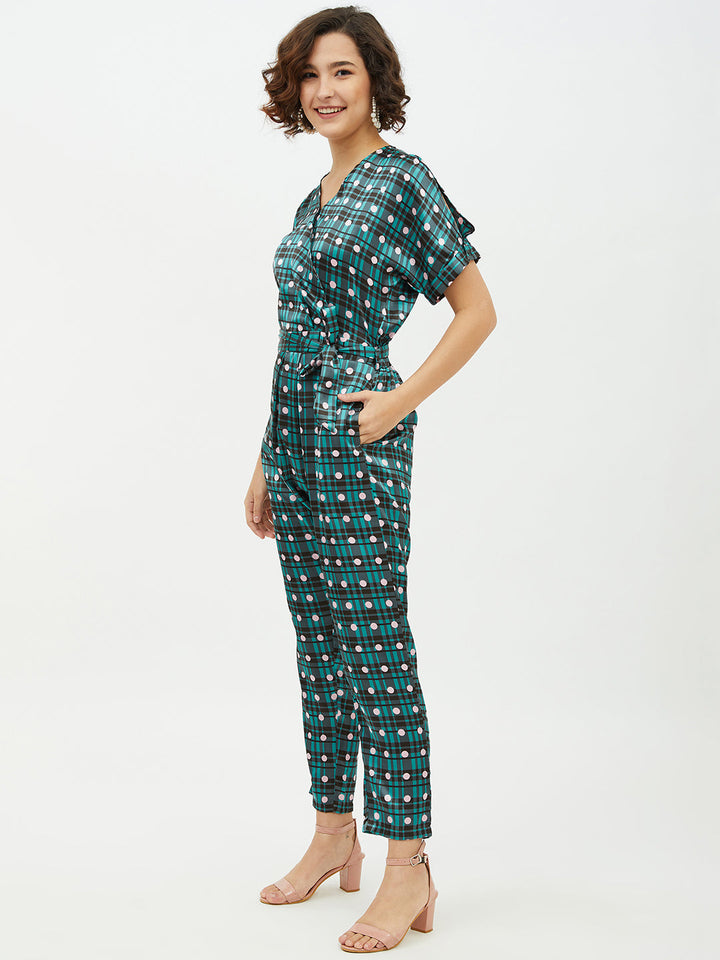 Women's Blue Colour Block Denim Shirt - StyleStone