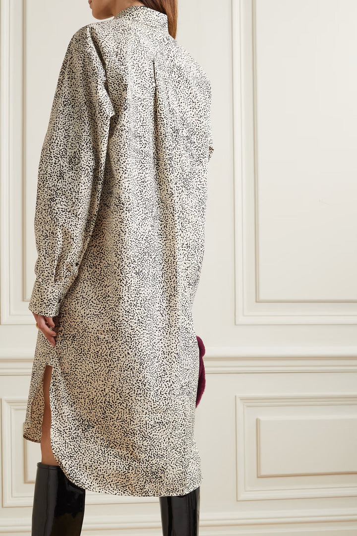 Women's Blurry Nights Satin Oversized Shirt - BlackBeads