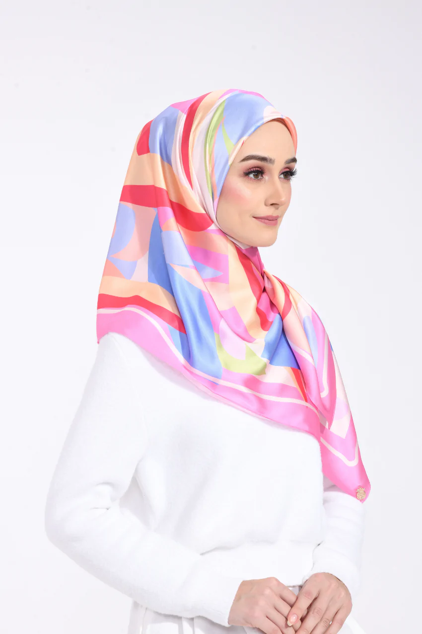 Women's Pink Soft Smoothy Silk Hijab
