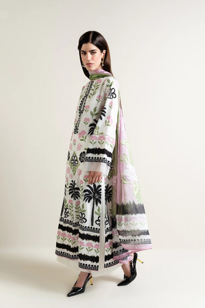 Women's White Premium Soft Crepe Floral Printed Kurta Set