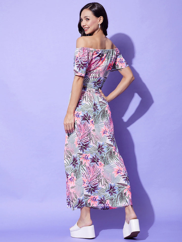 Women's Floral Off Shoulder Top & Skirt Set - StyleStone