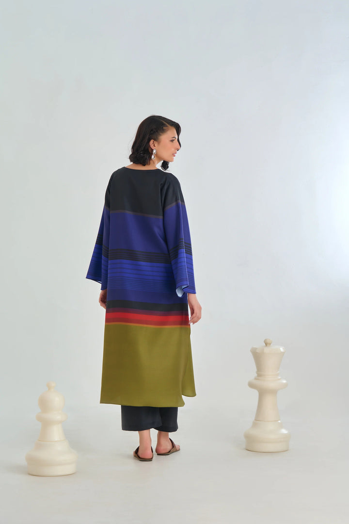 Women's Multi color Midnight Spectrum Straight Kurta Set