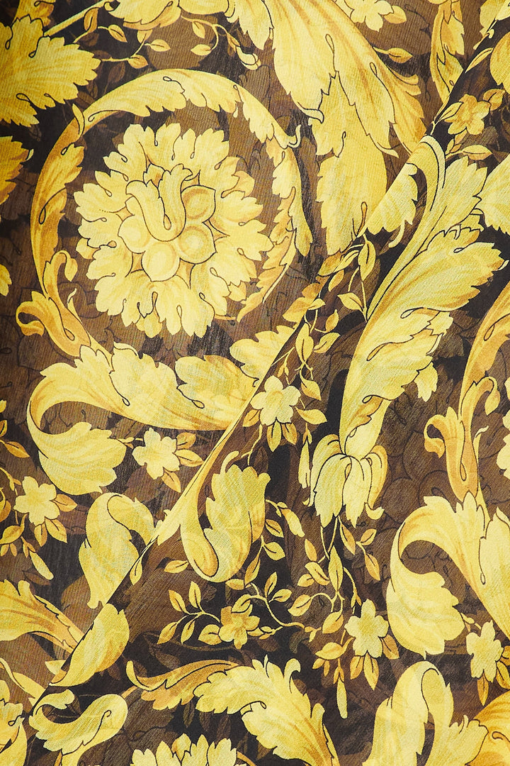 Women's Goldy Leafe Georgette Kaftan - BlackBeads