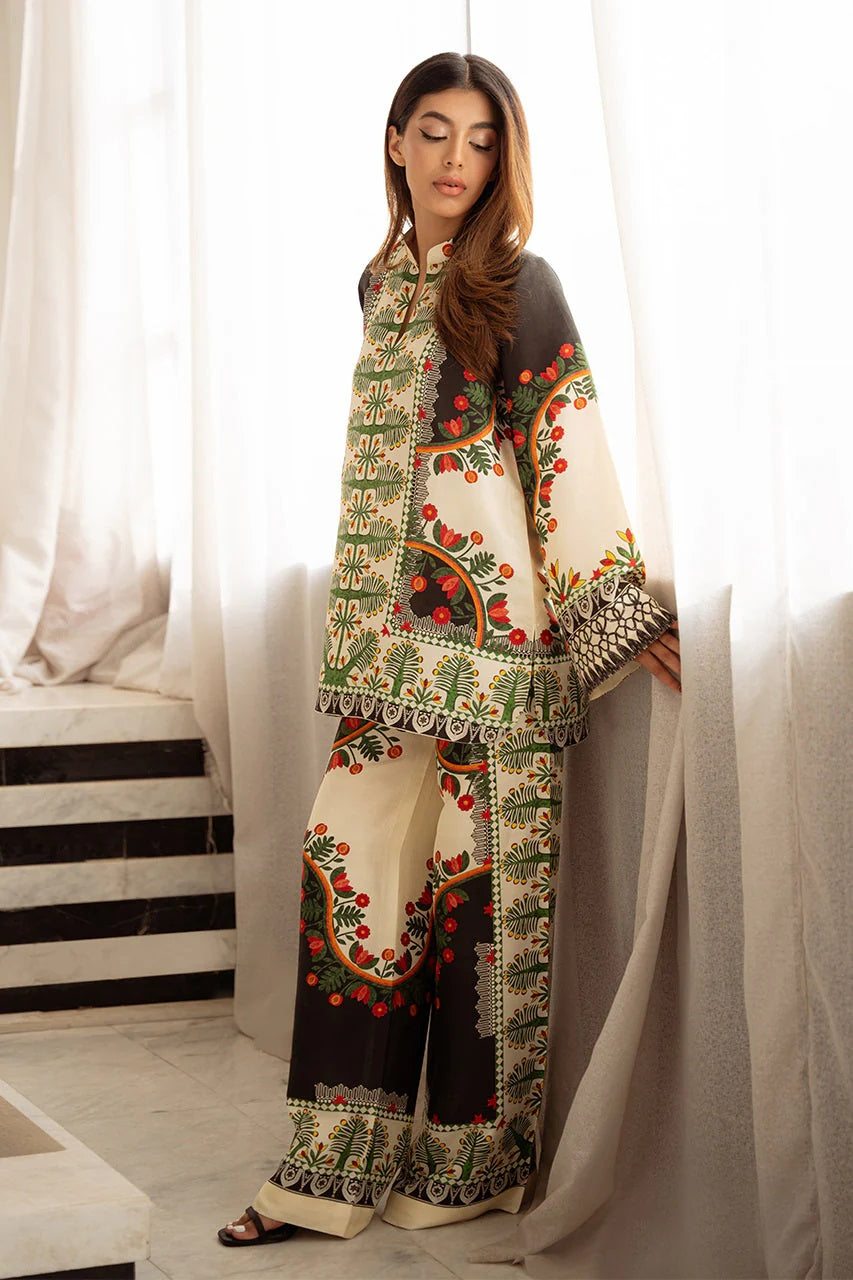 Women's Multi Color Korean BSY Printed Co-Ord Set - BlackBeads
