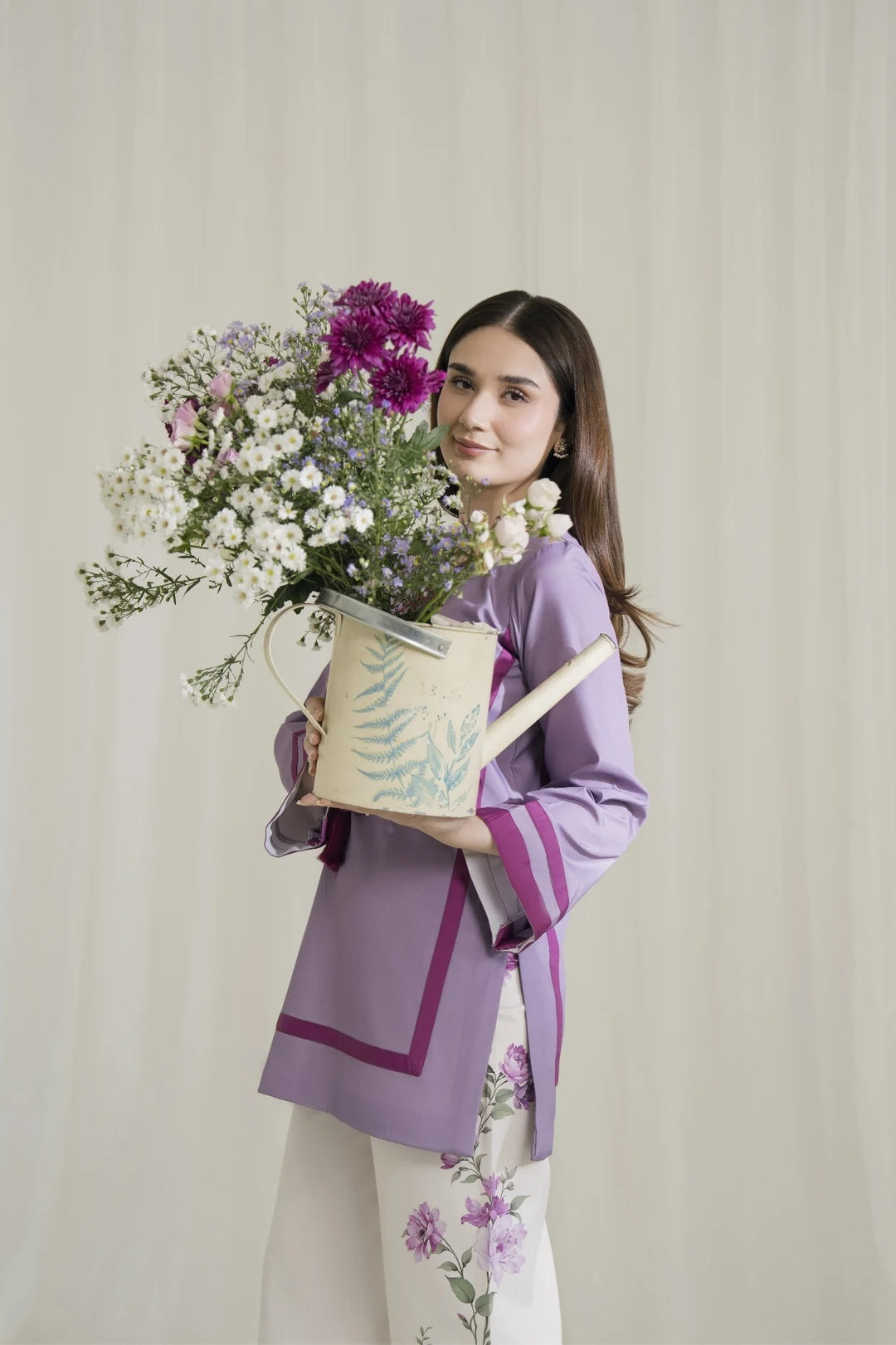 Women's Lavender Premium Soft Crepe Kurta Set