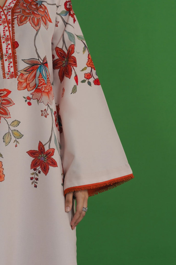 Women's Beige Premium Soft Crepe Floral Printed Kurta Set