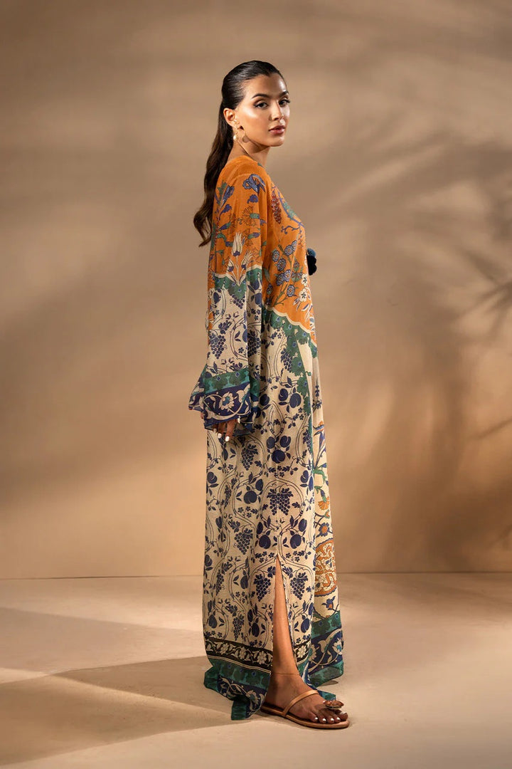 Women's Multi Color Silk Floral Print Kaftan