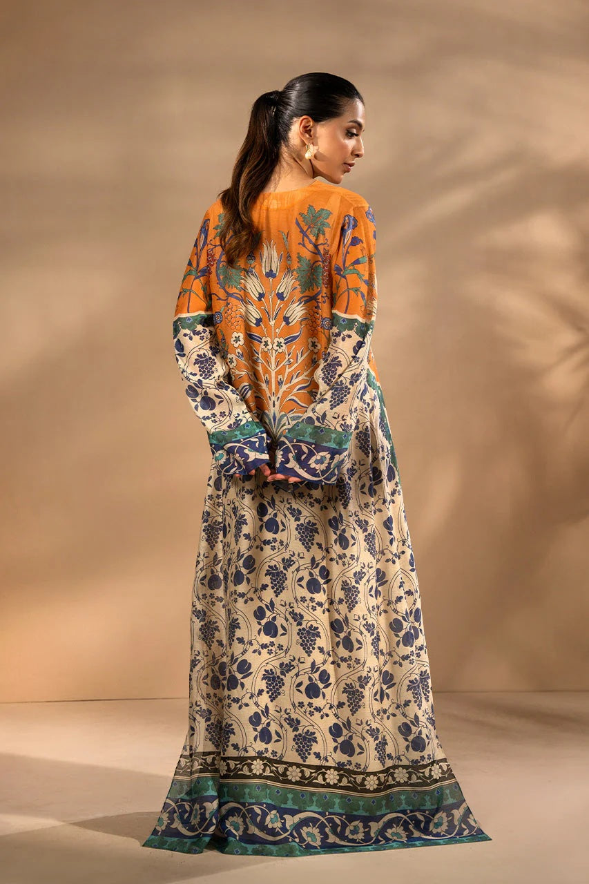 Women's Multi Color Silk Floral Print Kaftan