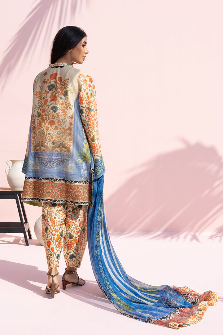 Women's Multi color Printed Cotton Net Kurti with Silk Salwar & Chiffon Dupatta