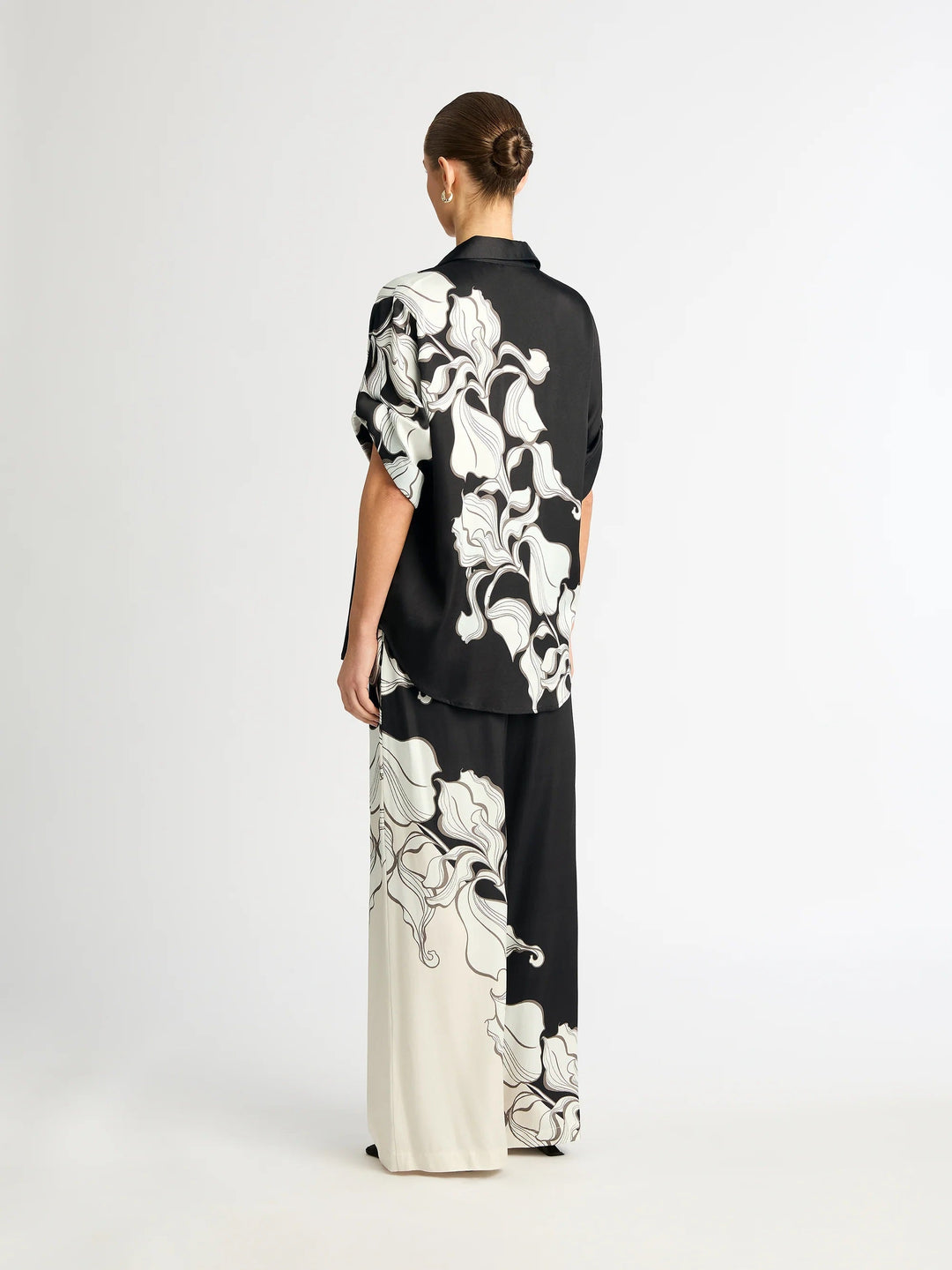 Women's Black Soft BSY Crepe Printed Co-Ord Sets - BlackBeads