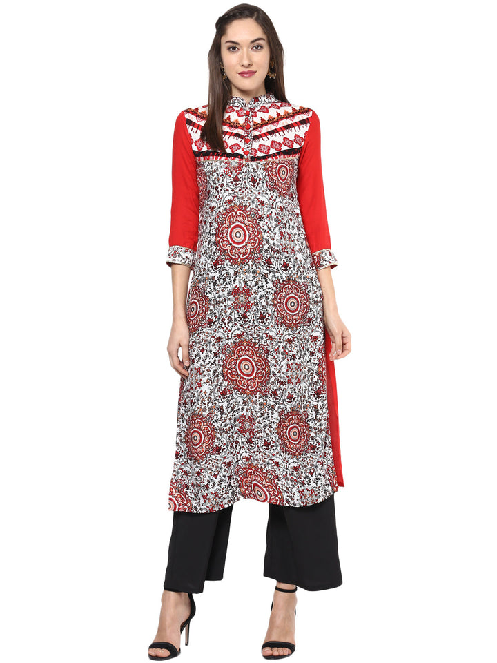 Women's Black And White Kurti - Stylestone
