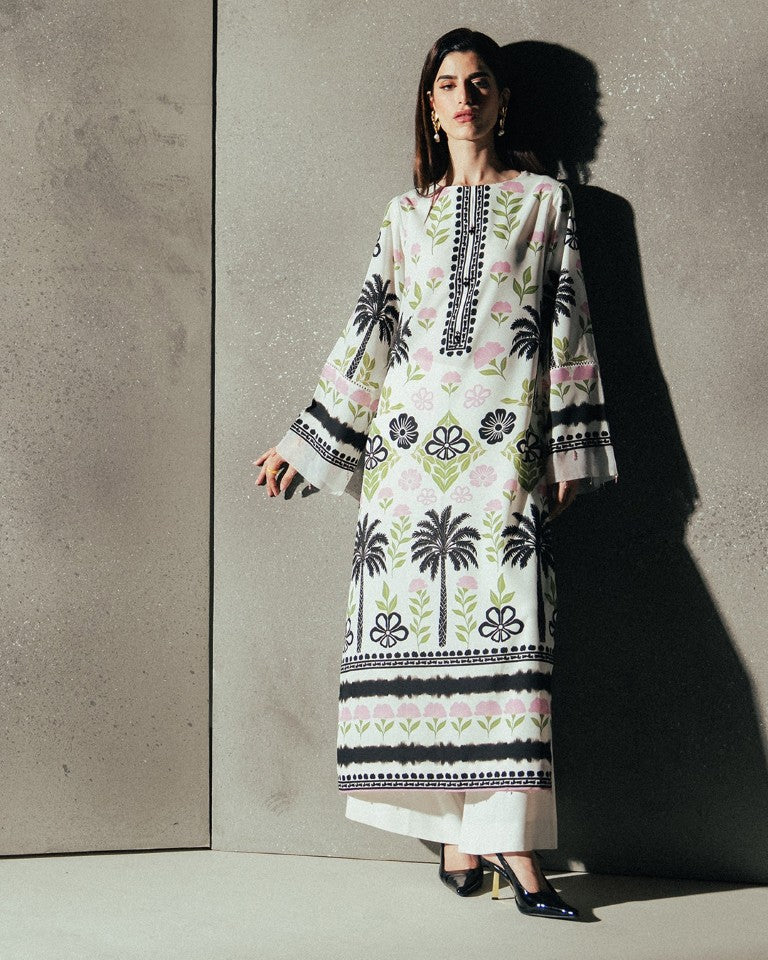 Women's White Premium Soft Crepe Floral Printed Kurta Set