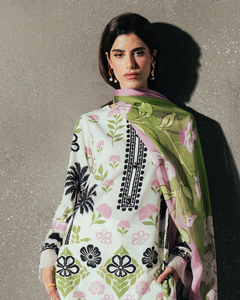 Women's White Premium Soft Crepe Floral Printed Kurta Set