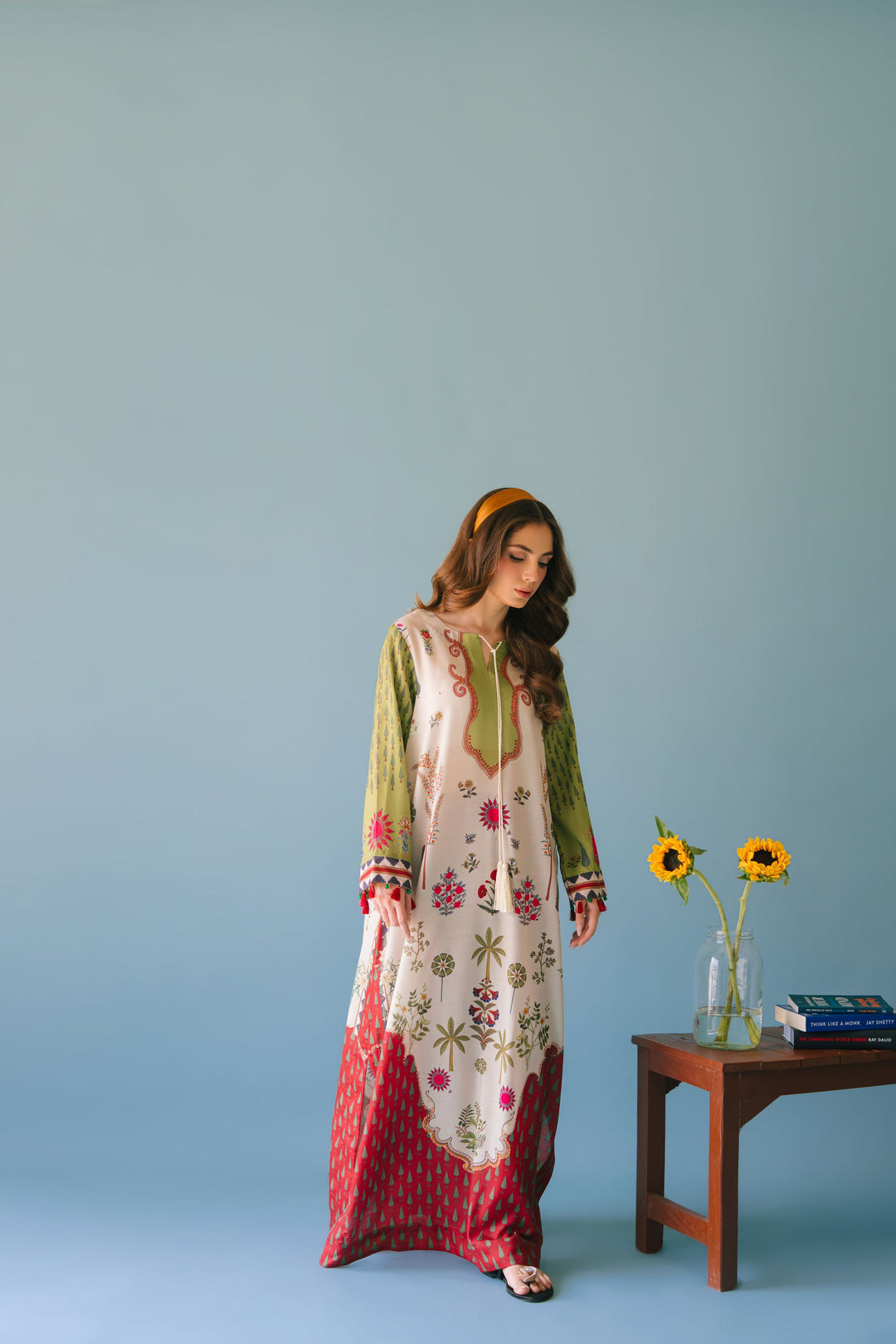 Women's Multi Color Cotton Floral Print Kaftan Set